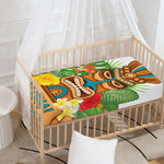 Aloha Tiki Print Baby Crib Sheet