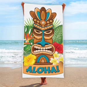 Aloha Tiki Print Beach Towel