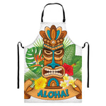 Aloha Tiki Print Bib Apron With Pocket
