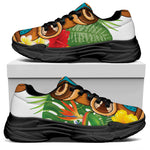 Aloha Tiki Print Black Chunky Shoes