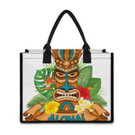Aloha Tiki Print Canvas Tote Bag