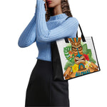 Aloha Tiki Print Canvas Tote Bag