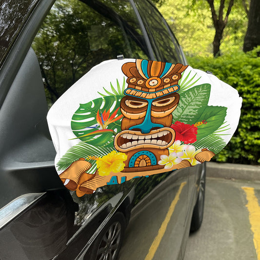 Aloha Tiki Print Car Side Mirror Covers