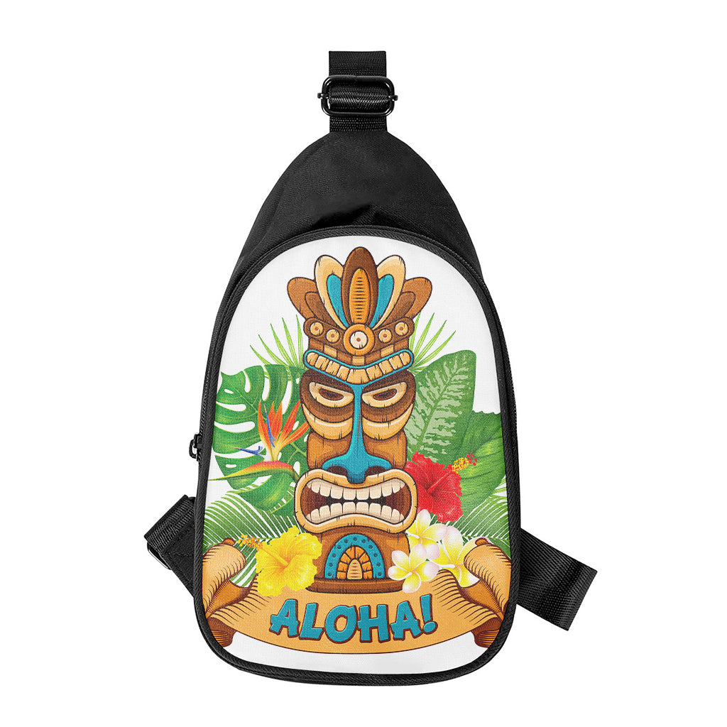 Aloha Tiki Print Chest Bag