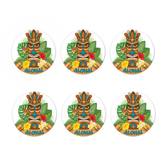 Aloha Tiki Print Coaster Set