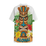 Aloha Tiki Print Cotton Hawaiian Shirt