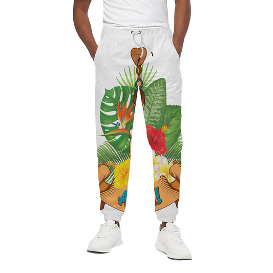 Aloha Tiki Print Cotton Pants
