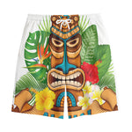 Aloha Tiki Print Cotton Shorts