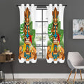 Aloha Tiki Print Grommet Curtain Panels