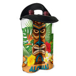 Aloha Tiki Print Double Neoprene Wine Tote