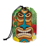 Aloha Tiki Print Drawstring Makeup Bag