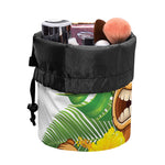 Aloha Tiki Print Drawstring Makeup Bag