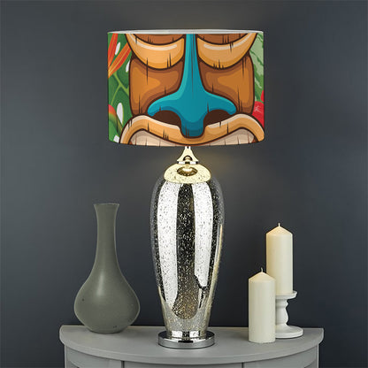 Aloha Tiki Print Drum Lamp Shade