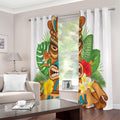 Aloha Tiki Print Extra Wide Grommet Curtains
