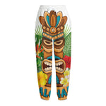 Aloha Tiki Print Fleece Lined Knit Pants