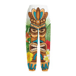 Aloha Tiki Print Fleece Lined Knit Pants