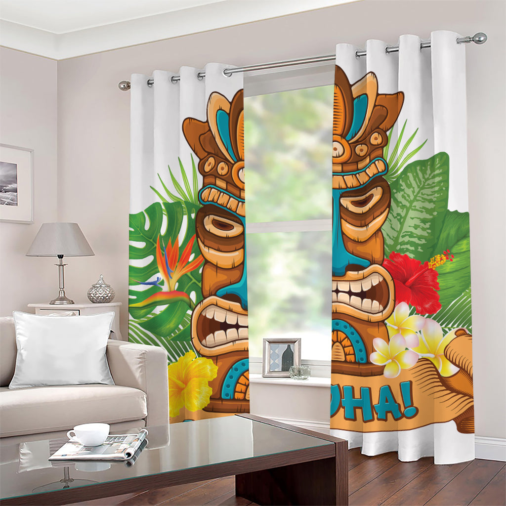 Aloha Tiki Print Grommet Curtains