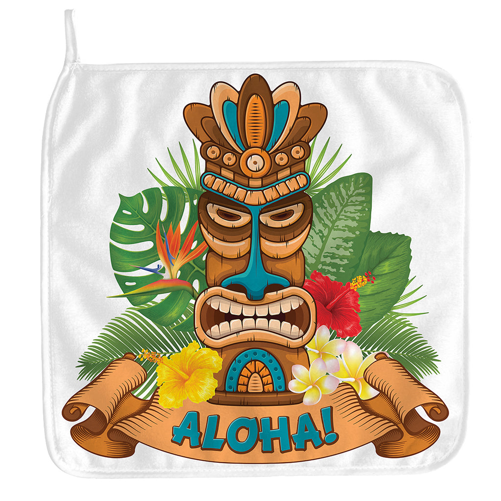 Aloha Tiki Print Hand Towel
