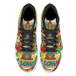 Aloha Tiki Print High Top Leather Sneakers