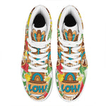 Aloha Tiki Print High Top Leather Sneakers