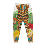 Aloha Tiki Print Jogger Pants