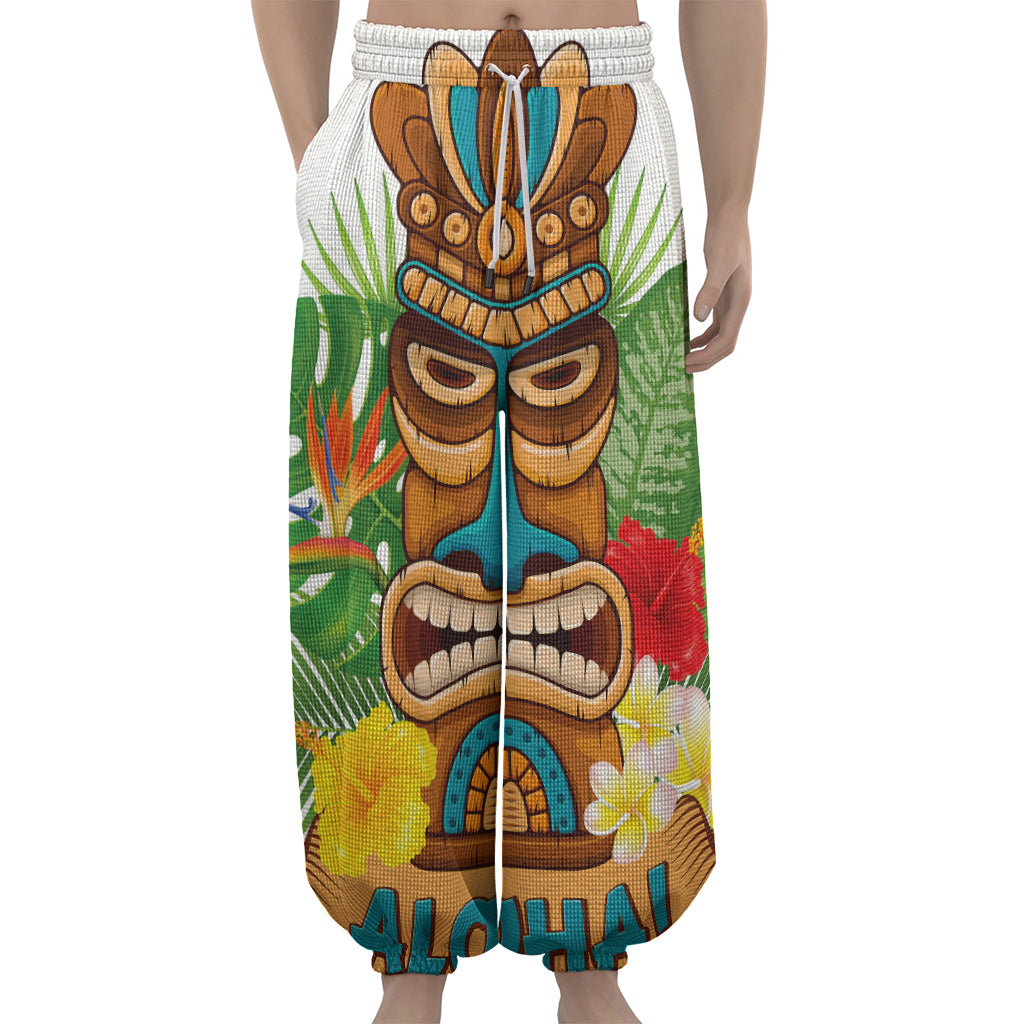 Aloha Tiki Print Lantern Pants