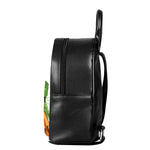Aloha Tiki Print Leather Backpack