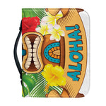 Aloha Tiki Print Leather Bible Cover