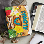 Aloha Tiki Print Leather Bible Cover