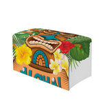 Aloha Tiki Print Leather Tissue Box Cover