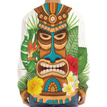 Aloha Tiki Print Long Sleeve Baseball Jersey