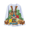 Aloha Tiki Print Long Sleeve Short Coat