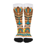 Aloha Tiki Print Long Socks