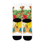 Aloha Tiki Print Long Socks