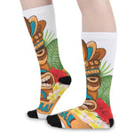Aloha Tiki Print Long Socks