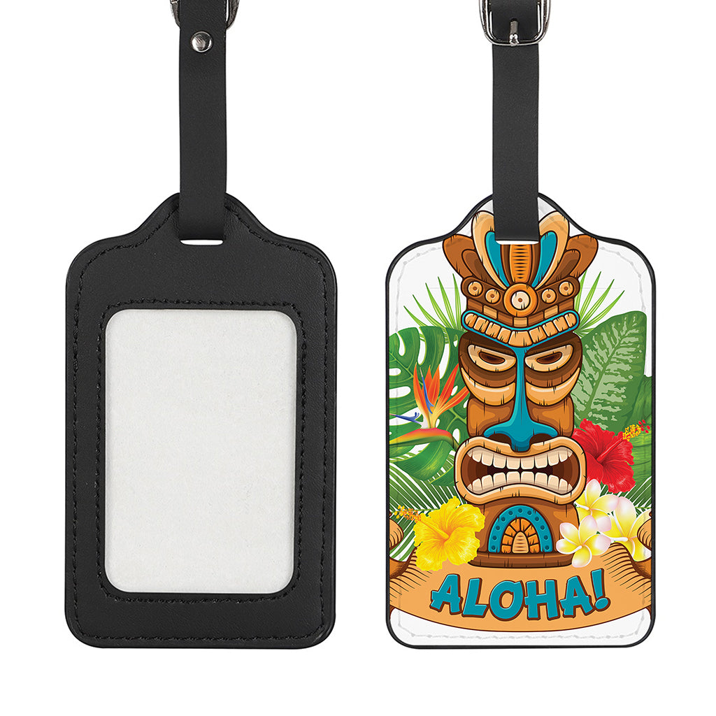 Aloha Tiki Print Luggage Tag