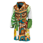 Aloha Tiki Print Men's Bathrobe