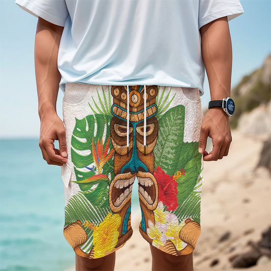 Aloha Tiki Print Men's Cargo Shorts
