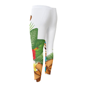 Aloha Tiki Print Men's Compression Pants