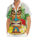 Aloha Tiki Print Men's Deep V-Neck Shirt