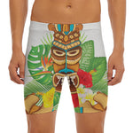 Aloha Tiki Print Men's Long Boxer Briefs