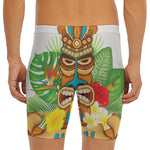 Aloha Tiki Print Men's Long Boxer Briefs