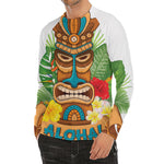 Aloha Tiki Print Men's Long Sleeve Rash Guard