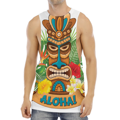 Aloha Tiki Print Men's Muscle Tank Top