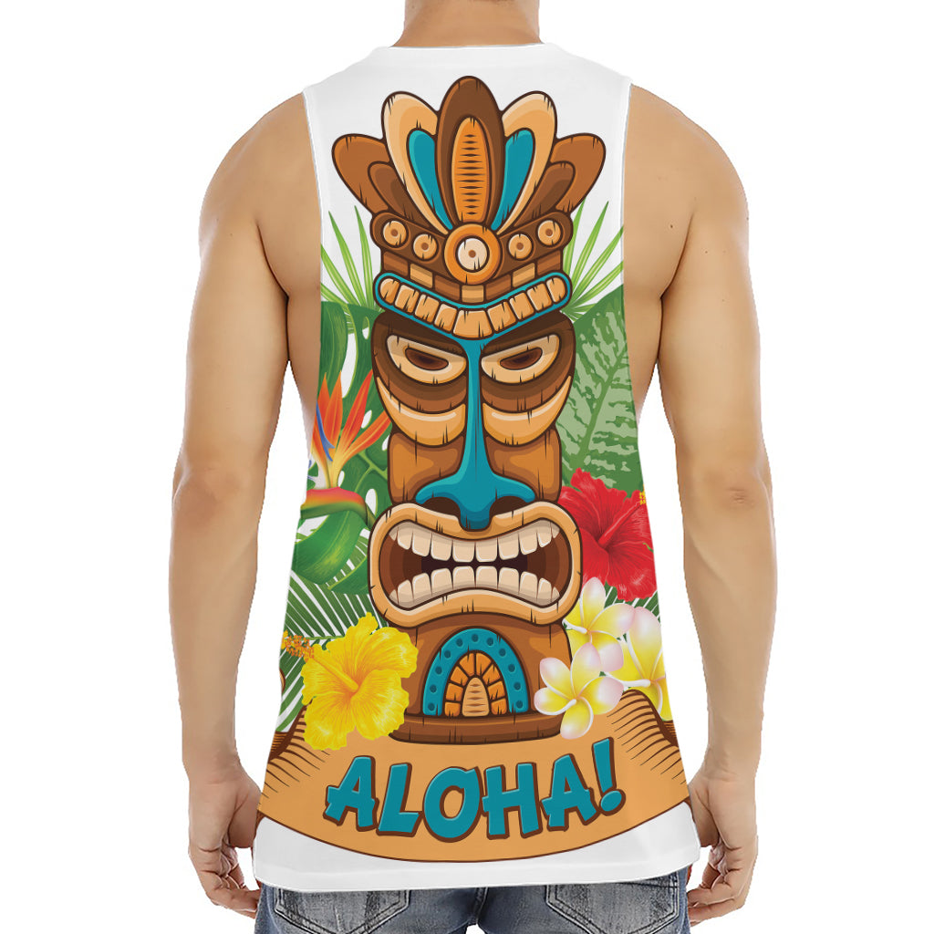 Aloha Tiki Print Men's Muscle Tank Top