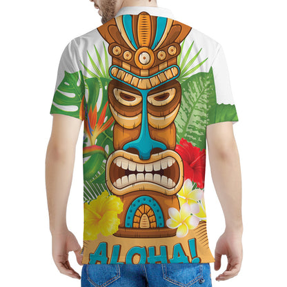 Aloha Tiki Print Men's Polo Shirt