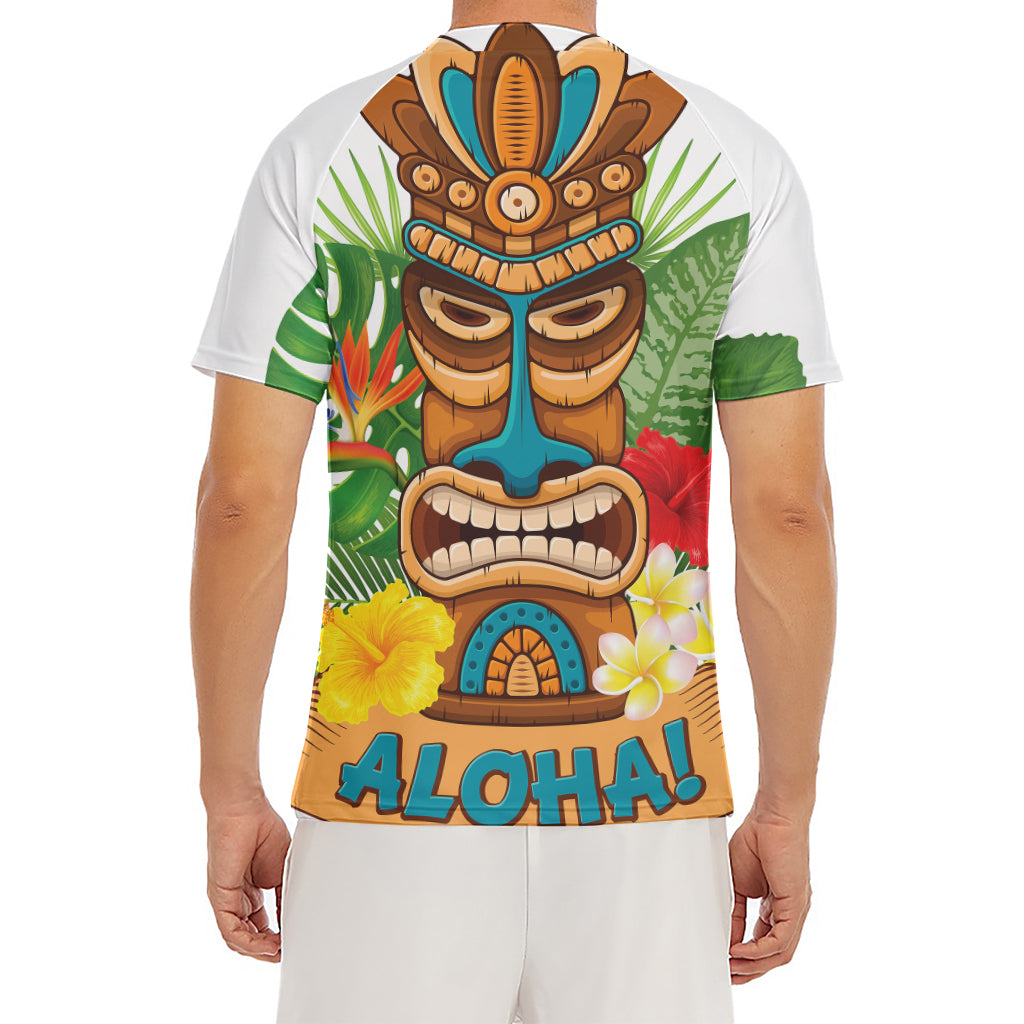 Aloha Tiki Print Men's Short Sleeve Rash Guard