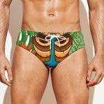 Aloha Tiki Print Men's Swim Briefs