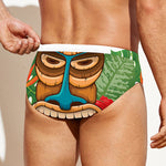 Aloha Tiki Print Men's Swim Briefs