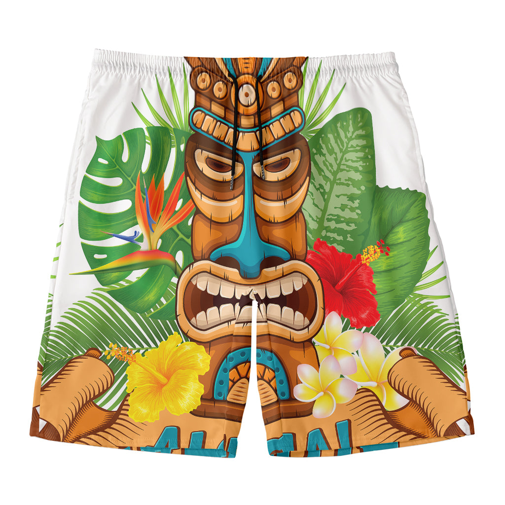 Aloha Tiki Print Men's Swim Trunks